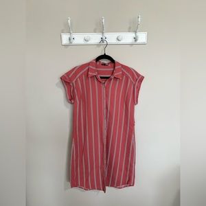 Express Women’s Striped Button Front Shirt Dress - Size Medium